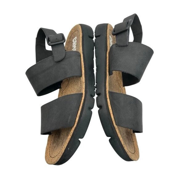 Camper Oruga Size 39 US 8.5 Womens Shoes Sandals Black Calfskin Leather EUC - Picture 4 of 7